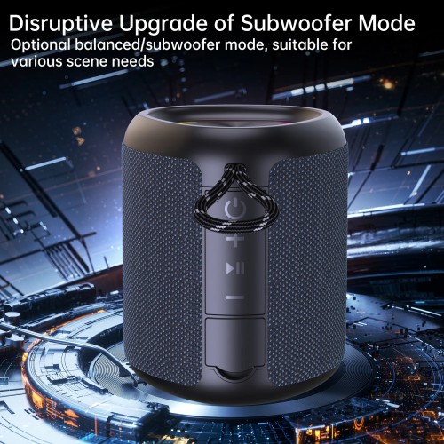 WISETIGER A46 Max Portable Bluetooth Speaker Balanced/Subwoofer Sound Box BT5.3 Outdoor Speaker with LED Light, TF Slot &AUX-IN 