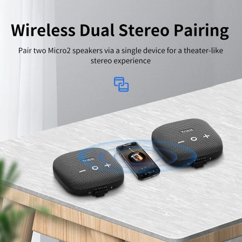 Tribit StormBox Micro 2 Portable Bluetooth Speaker 90dB Loud Sound Deep Bass IP67 Waterproof Camp Small Speaker Built-in Strap 