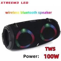 Portable Waterproof 100W High Power Bluetooth Speaker RGB Colorful Light Wireless Subwoofer 360 Stereo Surround TWS FM Boom Box 