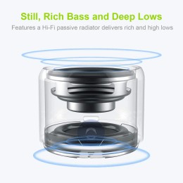 EWA A106 Pro Mini Portable Wireless Bluetooth 5.0 Speaker Custom Bass Radiator IPX7 Waterproof Metal Speakers Travel Case 