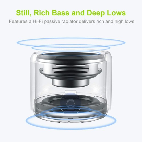 EWA A106 Pro Mini Portable Wireless Bluetooth 5.0 Speaker Custom Bass Radiator IPX7 Waterproof Metal Speakers Travel Case 