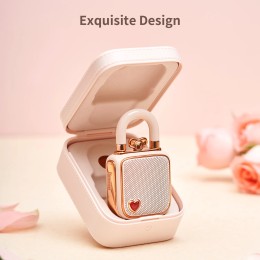 Divoom LoveLock Portable Bluetooth Speaker, Mini Cute Retro Stylish Design, 5W Sound Box, Ideal Gift for Girl PInk 2024 New 