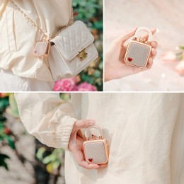 Divoom LoveLock Portable Bluetooth Speaker, Mini Cute Retro Stylish Design, 5W Sound Box, Ideal Gift for Girl PInk 2024 New 