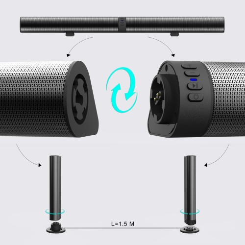 Home Theater 3D Stereo Surround Wireless Speaker Multi-Function Subwoofer Soundbar Support Foldable Split For TV/PC 