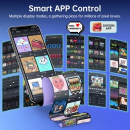 Divoom Times Gate Gaming Room Setup Digital Clock with Smart APP Control, WiFi Connect, RGB LED Display, Office Decor Cyberpunk 