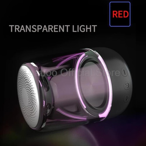 Wireless Bluetooth Speaker Desktop Portable Mini Subwoofer Glass Shell  Rechargeable LED Light Sound Box for Outdoor or Indoor 