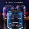 Wireless Bluetooth Speaker Desktop Portable Mini Subwoofer Glass Shell  Rechargeable LED Light Sound Box for Outdoor or Indoor 