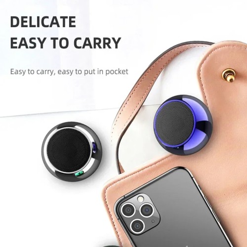 Wireless Bluetooth 5.3 Speaker Portable TWS Small Steel Gun Metal Heavy Subwoofer Outdoor Mini Bluetooth Stereo Speaker 