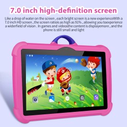 New Cartoon Pattern Kids Tablet 7 Inch Quad Core 4GB RAM 64GB ROM Android Learning Education Games Tablets Children's Gifts 