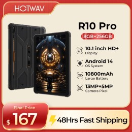 2025 HOTWAV R10 Pro Rugged tablet android 14 10.1'' HD+10800mAh battery PC 5MP+13MP Camera 8GB+256GB  8-core OTG Charging Tablet 