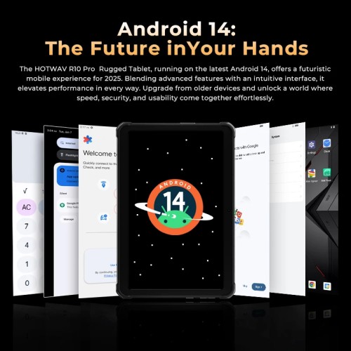 2025 HOTWAV R10 Pro Rugged tablet android 14 10.1'' HD+10800mAh battery PC 5MP+13MP Camera 8GB+256GB  8-core OTG Charging Tablet 