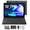 BAKEN Android tablet 10.1 inches, quad-core processor, 4(2+2)GB+64GB, 1TB expandable memory (need to be purchased separately)