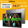 Nenmone Mpad14 14.1 Inch Tablet Android 12 12GB+256GB 1920*1080 4G Phone Call Tablet 14inch Bluetooth 5G WiFi Pad 10000mAh 16MP 