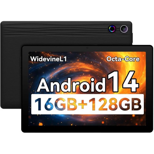 URAO A7 11 Inch Android Tablet 16GB RAM 128GB ROM 1TB Expansion 8-Core Processor Widevine L1 Dual Camera 6800mAh WiFi6 BT5.3 