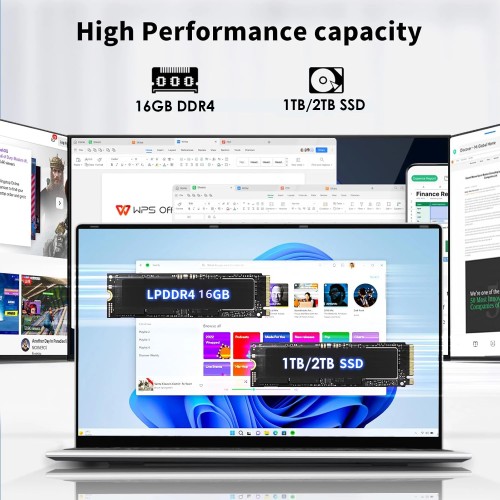 Xiaman 15.6 inch Laptop Computer Intel Celeron N5095 Notebook PC Gamer 16GB DDR4 1TB SSD Office Study Windows 11 1080P Laptops 