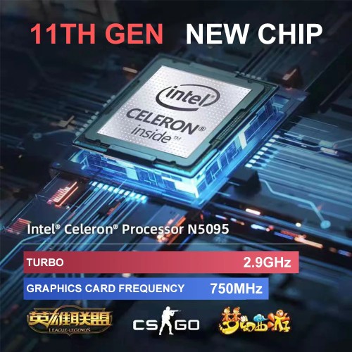 New N5095 Laptop 15.6 Inch IPS Screen 16GB RAM Intel Celeron 11th N5095A Netbook Windows 10 11 Pro Office Notebook Pc Portable 