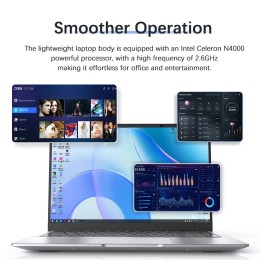 BYONE 14.1 Inch Laptop Intel N4000 8GB RAM 256GB 512GB SSD Windows 11 Notebook 1366*768 HD LCD Wifi HDMI USB laptop PC 