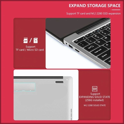 QMDZ N4000 14 Inch 128GB 256GB 512GB 1TB SSD Windows 11 Pro Inte Laptop Intel Portable Laptos Student Notebook Dual core Laptop 