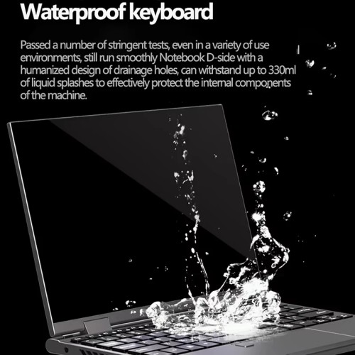 Oushedi 2-in-1 Tablet Laptop 10.9-inch Touch Screen 16GB DDR5 2TB SSD HD Camera Backlit Keyboard 360° Folding Intel N95 Laptop 