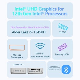 Lenovo Eco Erazer D80 mini PC 0.8L ultra-compact size Intel Core I3/I5/I7 DDR4 Grand Slam interface Wifi 6 and BT5.2 Mini Host 