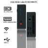 Mini Desktop Gaming Computer Portable Computer Mini PC Intel Alder Lake N100 Mini PC 4-Core 4-thread Gigabit 1000M Lan SSD 
