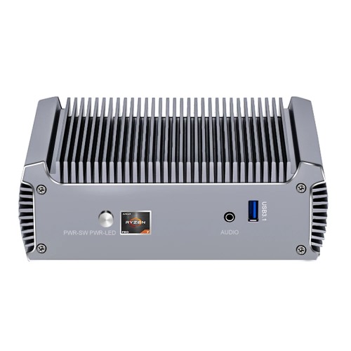 Fanless AMD Mini Gaming PC FU02 Ryzen 7 7730U 5825U Mini Computer Windows 11 Dual LAN Firewall Router 2*HDMI2.0 NVMe DDR4 WiFi6 