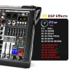 Freeboss 4 Channel Mixing Console 99 DSP Effect USB Play PC Record Bluetooth Audio Sound Mixer Home Party 48V Mix Table  AG-AT4 