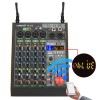 LOMEHO 4 Channel Mixing Console 16 Effect Bluetooth Sound Audio Mixer with 2 Adjustable Frequency Wireless Microphone AM-AKS2 