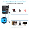 BBOMGE 4 Channel 24 DSP DJ Audio Sound Mixer Interface Mixing Console Desktop Karaoke with MP3 Input USB Bluetooth Input Stereo 