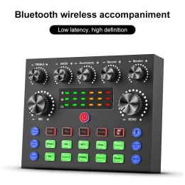 Likheung V8 V8S Audio Mixer USB External Headset Microphone Webcast Personal Live Broadcast Sound Card For Phone Computer 
