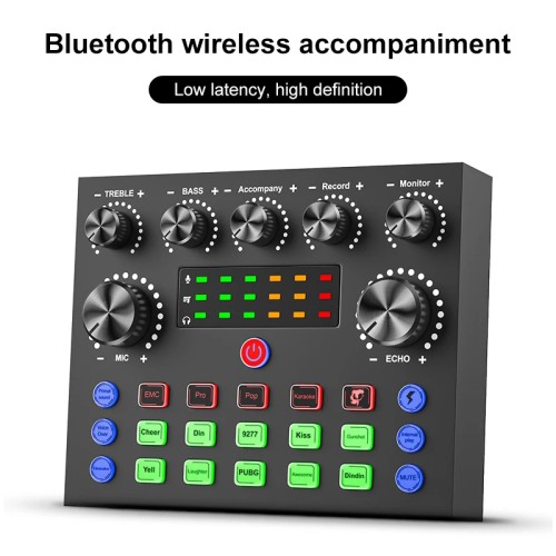 Likheung V8 V8S Audio Mixer USB External Headset Microphone Webcast Personal Live Broadcast Sound Card For Phone Computer 
