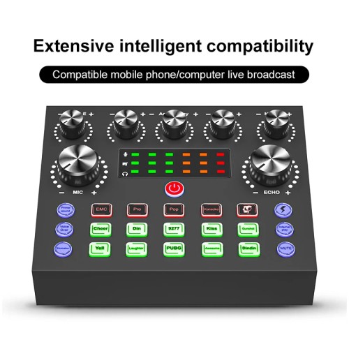 Likheung V8 V8S Audio Mixer USB External Headset Microphone Webcast Personal Live Broadcast Sound Card For Phone Computer 