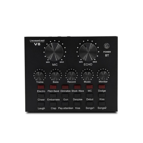 Likheung V8 V8S Audio Mixer USB External Headset Microphone Webcast Personal Live Broadcast Sound Card For Phone Computer 