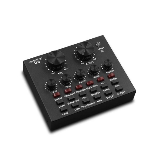 Likheung V8 V8S Audio Mixer USB External Headset Microphone Webcast Personal Live Broadcast Sound Card For Phone Computer 