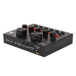Professional Audio Sound Card with Monitor USB Headset for Electric Guitar Live Recording Studio Effects Audio Mixer 