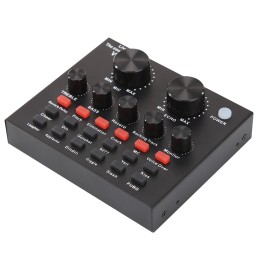 Professional Audio Sound Card with Monitor USB Headset for Electric Guitar Live Recording Studio Effects Audio Mixer 