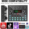 H Podcast Microphone Sound Card V8S Microphone Sound Mixer live sound card Audio Mixing Console Amplifier for Livestreaming 