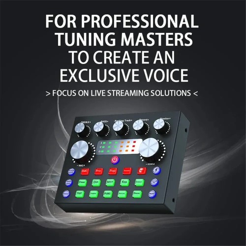 H Podcast Microphone Sound Card V8S Microphone Sound Mixer live sound card Audio Mixing Console Amplifier for Livestreaming 