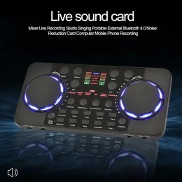 V300 Pro Bluetooth Mini Audio Mixer Sound Card Portable Board DJ 16 Digital Effects Noise Reduction Console USB Record Singing 