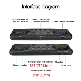V300 Pro Bluetooth Mini Audio Mixer Sound Card Portable Board DJ 16 Digital Effects Noise Reduction Console USB Record Singing 