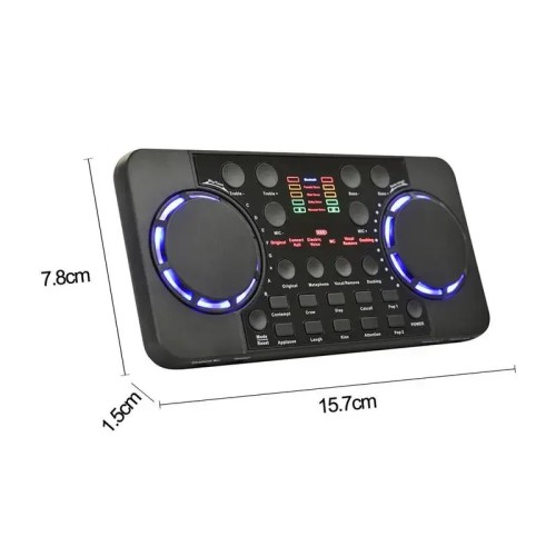 V300 Pro Bluetooth Mini Audio Mixer Sound Card Portable Board DJ 16 Digital Effects Noise Reduction Console USB Record Singing 