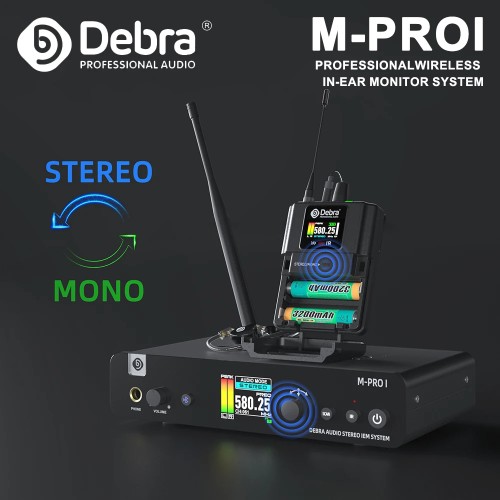 Debra M-PROI Wireless Audio System 560-690MHz Bluetooth 24bit/44.1kHz 7ms Delay 80m Range for Studio/Live Performance 