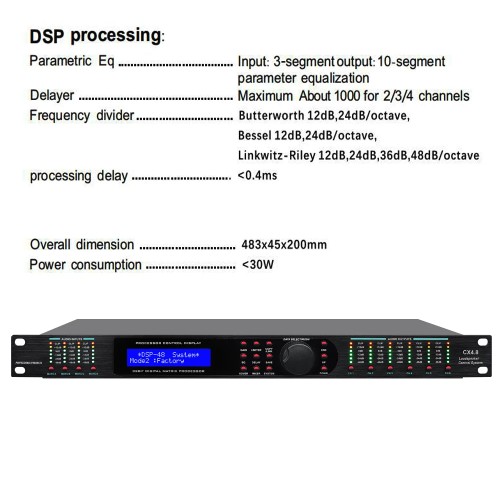 SENMICRE CX4.8 Complete Loudspeaker Management System 4IN 8OUT  Digital Processor Professional Driver Rack Pro Audio Processor 