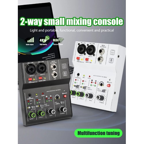 Professional Audio Mixer 4 Channel 99 DSP 48V Phantom Power USB Studio Sound Mixers Bluetooth DJ Console Mixing Karaok - 44