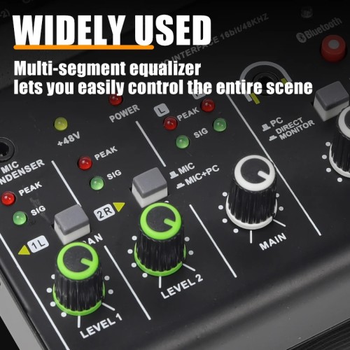 Professional Audio Mixer 4 Channel 99 DSP 48V Phantom Power USB Studio Sound Mixers Bluetooth DJ Console Mixing Karaok - 44