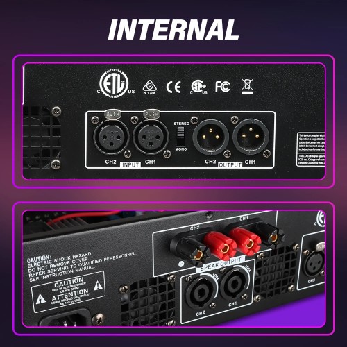 Power Amplifier BM2500 800w 4ohm Professional Digital Audio Amplifier DJ Equipment for Speaker Subwoofer Stage Wedding KTV Home 