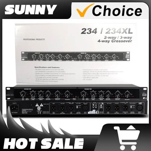 234XL Crossover 2-/3-/4-Way Electronic Crossover Audio Crossover Professional Stage Show Equipment for DBX Digital Low Frequency 