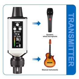 Debra Audio UHF IEM EMX-1 Wireless Monitoring System Portable Rechargeable with 16 Adjustable Frequency On The Screen 
