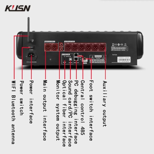 20 Channel Professional Digital Mixer Mixing Console 16 DSP Sound Mixer Console with 7 Inch Touchscreen 