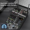 Audio Mixer 4 Channel High Power Amplifie Sound mixing with Microphone Depusheng UF4-M Digital Board Console for Karaoke Stage 